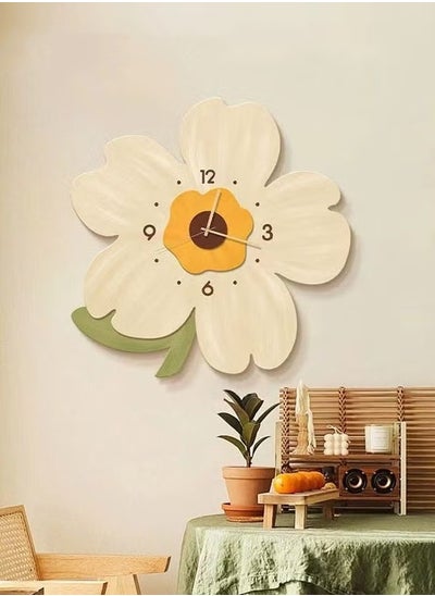 Buy Flower Petal Design Wall Clock Silent Non Ticking Clock Creative Clock Quartz Clock Battery Powered Decorative Home Living Room School Office 46*46CM in UAE