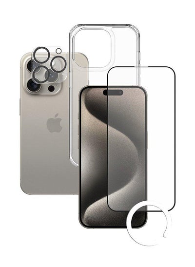 Buy 3IN1 IPHONE 15 PRO MAX CLEAR  Case  Screen Protector  Camera Lens in Saudi Arabia