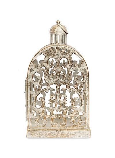 اشتري Bethany Lantern, White & Gold - 18x12x36 cm في الامارات