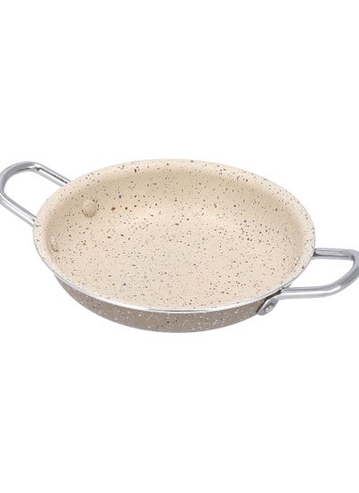 Buy NON STICK FRYPAN W/2 HANDLES CREAM COLOR DIA:14CM in Saudi Arabia