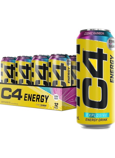 Buy C4 Zero Sugar Energy Drink Cosmic Rainbow 500ml Pack of 12 in UAE