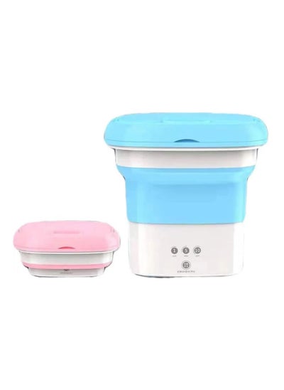 اشتري Portable Mini Folding Washing Machine Small Laundry Tub Wonder Magic Compact Washer Clothe Bucket With Spinner （blue） في الامارات