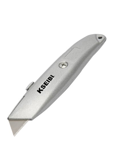 Buy Aluminum Retractable Utility Knife, Sk5 Blade Material, Aluminum Construction, Heavy Duty Utility Knife for Cutting Cardboard, Boxes and Cartons, DIY, Factory, Home and Office. in UAE