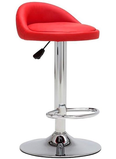 Buy PU Leather Bar Stool with Back Rest Height Adjustable Swivel Pub Chair Home Kitchen Bar stools Backless Stool with Footrest in Saudi Arabia