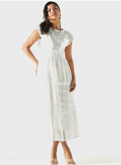 Buy Ruffle Tiered Openwork Dress in Saudi Arabia