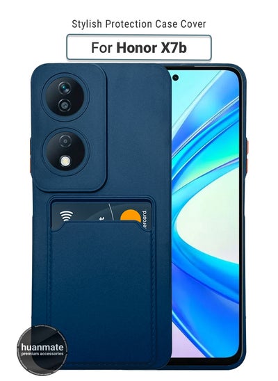 Buy Honor X7b Silicone Cover Blue - Premium 2.0mm TPU Silicon, Enhanced Camera Protection with Lens Shield, Shockproof & Water-Proof Cover for Honor X7b in Saudi Arabia