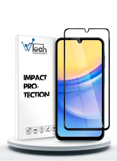 Buy Premium E2E Full Glue Full Cover Tempered Glass Screen Protector For Samsung Galaxy A15 4G / 5G 2023 Clear/Black in Saudi Arabia