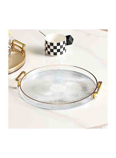 Buy Acrylic Vanity Tray with Gold Handles Decorative Serving Tray for Jewelry Comestic Candle Dish Plate Vanity Counter Bathroom Table Organizer in Egypt