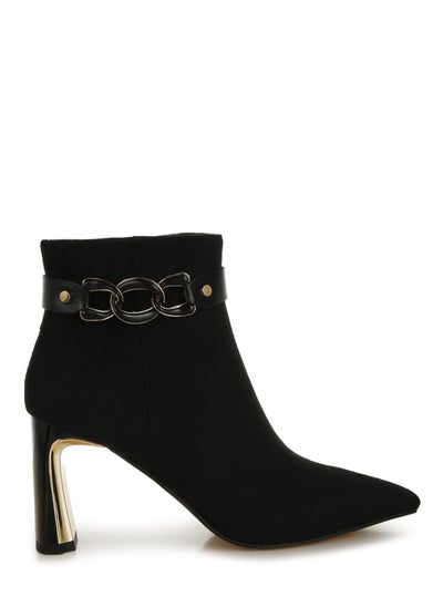 Buy Chain Belt Detail Ankle Boots in Black in UAE