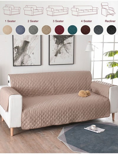 اشتري Waterproof Sofa Cover Non-Slip Sofa Slipcover with Elastic Straps Washable Sofa Protector for Kids Pets Dogs Cats Four Seasons Universal Camel في السعودية