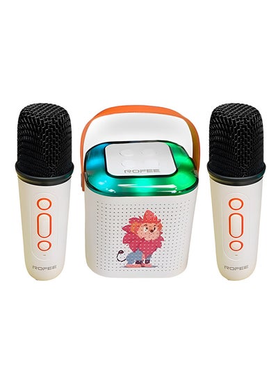 Buy Mini Karaoke Machine for Kids Portable Bluetooth Speaker with 2 Wireless Microphones and Dynamic Lights Ideal Gifts for Girls Boys Birthday Home Party/M013 in UAE