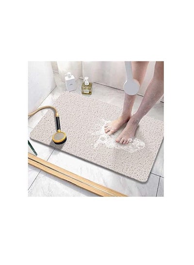 اشتري Soft Textured Bath, Shower, Tub Mat for Bath TubPhthalate Free, Non Slip Comfort Bathtub Mats with Drain, PVC Loofah Bathroom Wet Areas, Quick Drying(White) في السعودية