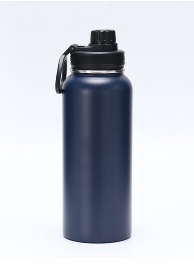 Buy Insulated Stainless Steel Water Bottle with Straw Lid - Flip,Insulated Water Bottles, Keeps Hot and Cold - Sports Canteen Water Bottle Great for Hiking & Biking,1000ML (dark blue） in UAE