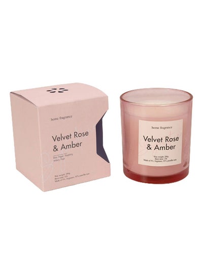 Buy Dash Velvet Rose & Amber Jar Candle, Pink & White - 206 gm in UAE
