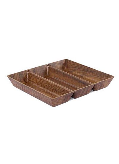 Buy Tokyo 3-Compartment Large Deep Plate, Mahogany - 31x28 cm in UAE