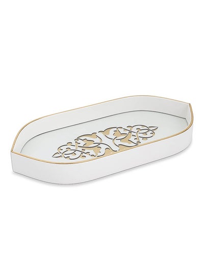 Buy Masha Tray, White & Gold - 39x5 cm in UAE