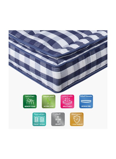 Buy iSolitaire Visco King Silicone Memory Foam Latex Pocket Spring Mattress 180 x 35 x 200 cm in Saudi Arabia