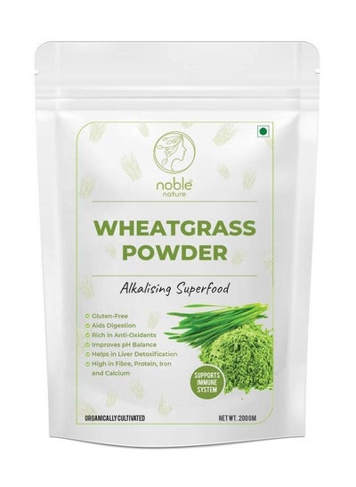 Buy Organic Wheatgrass Powder 200gm Vegan Non GMO Gluten Free Rich in Fiber Chlorophyll Fatty Acids & Minerals Immunity Booster & Support Superfood in UAE