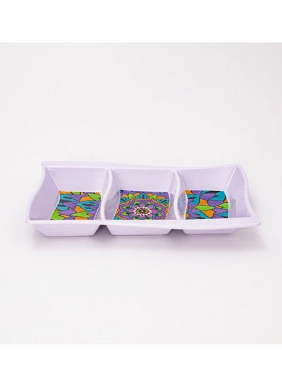 Buy Bright Designs Melamine Savoury Tray  2 Pieces
  (L 30cm W 19cm H 3cm) Mandala in Egypt