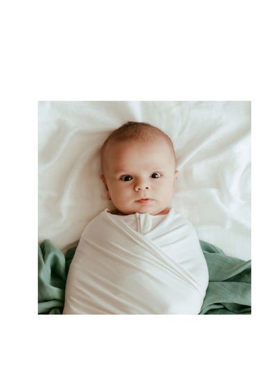 اشتري Stretchy Bamboo Spandex Swaddle & Hat White في الامارات