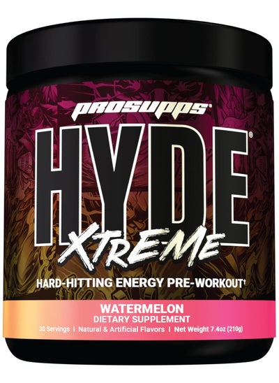 Buy Hyde Xtreme Hard Hitting Energy Pre Workout Wtermelon Flavour 30 Servings in Saudi Arabia