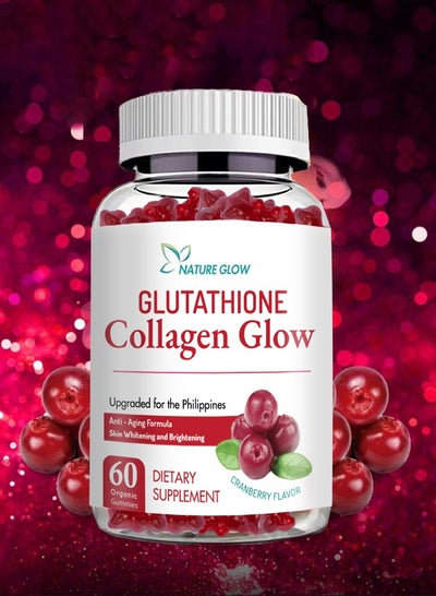 Nature Glow Cranberry Collagen with Glutathione Gummies Vitamins Gummies Whitening Skin AntiAging Super Foods 60 Gummies price in Saudi Arabia | Noon Saudi Arabia