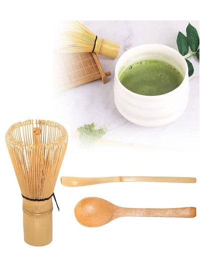 Buy 3-Piece Matcha Tea Whisk Set Traditional Handmade Matcha Tea Tool Whisk Set Ceremony Accessories Set Matcha Stirrer Bamboo Spoon Set in Saudi Arabia