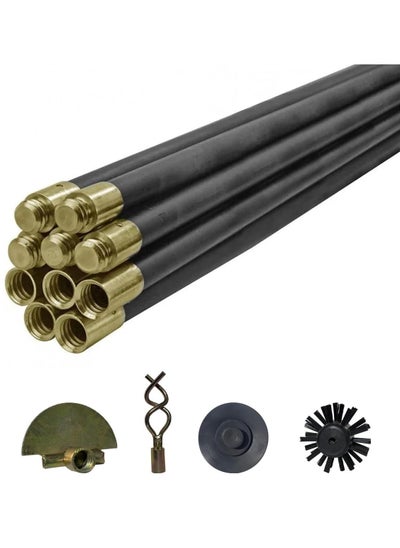 Buy RACO Drainage Cleaning Stick Rod Up to 9 Meter Lenght Extendable Plunger Set in UAE