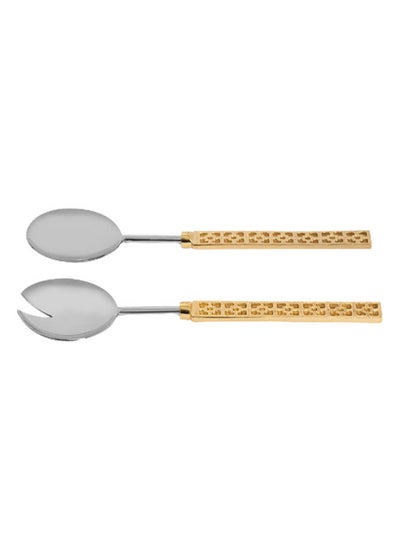 Buy Nero Salad Server Set, Silver & Gold - Set of 2 in UAE