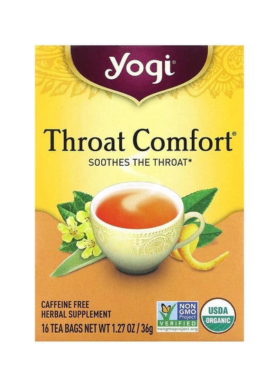 Buy Throat Comfort Caffeine Free 16 Tea Bags 1.27 oz (36 g) in Saudi Arabia