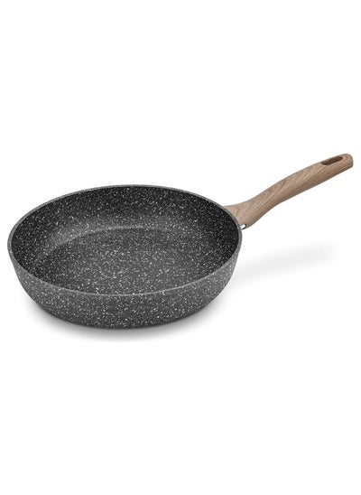 اشتري Nonstick Marble Coated Frying Saute Pan Granite Skillet Coating Stay Cool Bakelite Handle Healthy Cookware Chef Cooking Omelete Egg Pan 3MM Thickness PFOA Free Suitable for All Cookers Hobs 24CM في الامارات