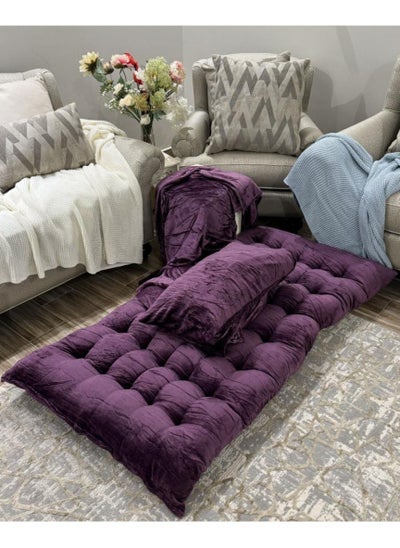 Buy 4-piece velvet comforter set, size 190*115 cm in Saudi Arabia