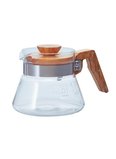 Buy Standard Glass Coffee Carafe Coffee Server Pour Over Clear Coffee Maker Glass Coffee Server Pot with Wooden Handle Lid for Home Office in Saudi Arabia