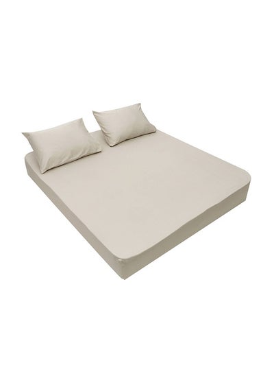 Buy MEHALLA Fitted Sheet Set - Square Sateen  - Single Light Grey in Egypt