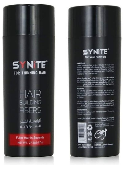 Buy SYNITE Hair Building Fibers for Thinning Hair (BLACK) | Hair Powder for Thinning Hair & Bald spots 27.5g Bottle | Fuller Hair Look Thicker in Seconds in UAE