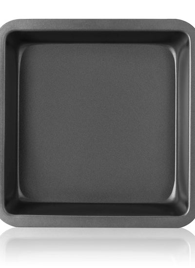 Buy 8'' x 8'' Square Cake Baking Pan, Nonstick Metal Brownie Pan with Wide Grips, Dishwasher Safe - 8 Inch, Dark Grey(Set of 2) in UAE