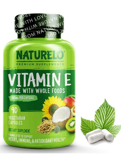 اشتري Vitamin E Made With Whole Foods  180 mg Per Capsule 90 Vegetarin Capsules Dietary Supplement في الامارات