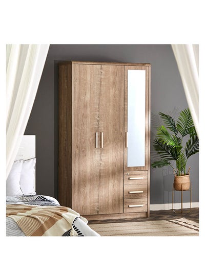 اشتري Curvy 3-Door Wardrobe With Mirror 115.6x214.7x55.8 cm في السعودية