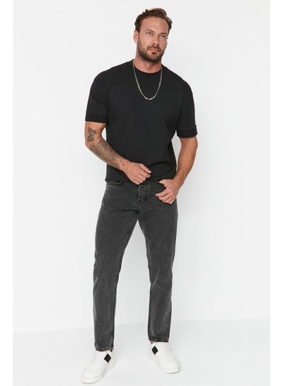 Buy Anthracite Men's Straight Fit Jeans in Egypt