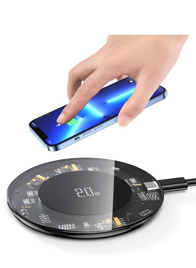 Buy Cell phone wireless charger 20W fast magnetic charging station for iPhone 14/14 Plus/14 Pro/14 Pro Max/13/12/11/X/XS/XR Samsung Galaxy S22/S21/S20/Note 20/10 (without AC adapter) in Saudi Arabia