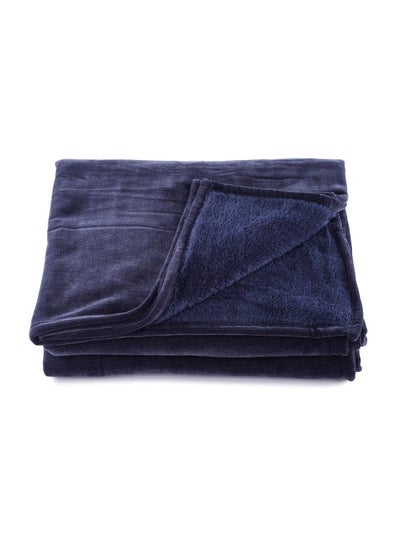 Buy Brendon Reversible Blanket 220X240Cm - Navy in UAE