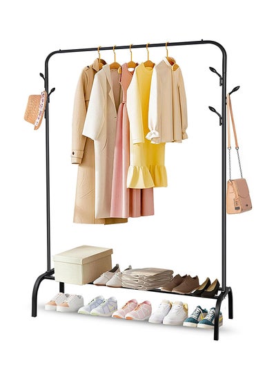 اشتري Clothes and Shoe Rack With Tree Shaped Holding Hooks Black 110x43x158cm في الامارات