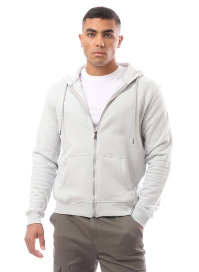 اشتري Light Grey Fly Zipper Solid Sweat Shirt في مصر