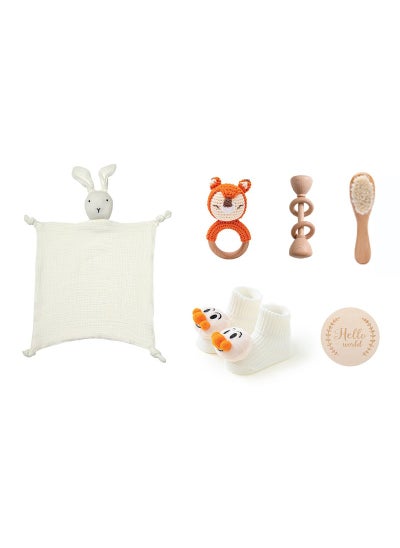 اشتري Baby Gift Set for Newborn, Baby Shower Gifts for Boys & Girls - 6 PCS Newborn Baby Essentials Baby Bath Set with Baby Blanket Baby Rattle - New Born Baby Girls Gift & Baby Boy Gifts في السعودية