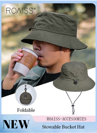 اشتري Sun Hat for Men Women Wide Brim UPF 50+ Fishing & Bucket Hat Waterproof Foldable Beach Sun Hat for Hiking Camping Safari في السعودية