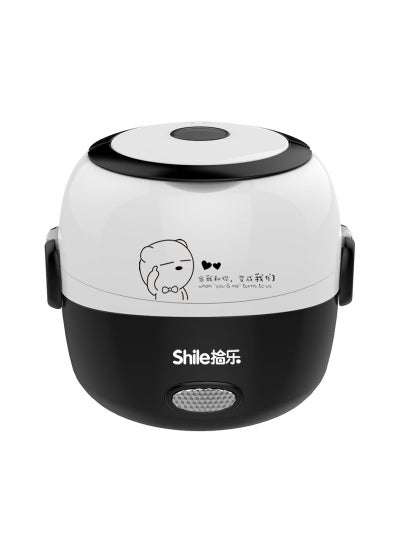 اشتري Portable Electric Lunch Box Mini Rice Cooker Black في الامارات