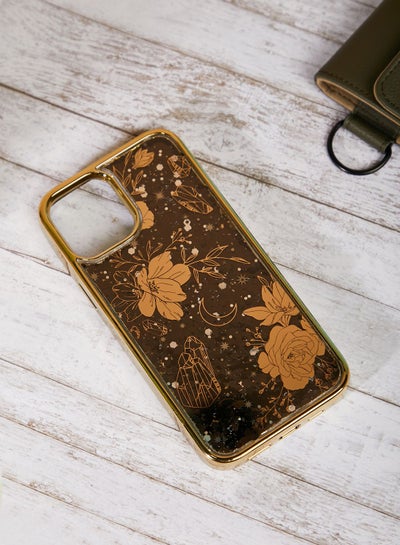 Buy Gold Crystal Flower iPhone 12 Pro Max Case in UAE