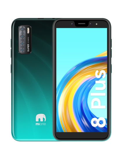 Buy Mione Android Unlocked Smartphone, Dual SIM Mobile Phone, 5.5" HD+ Display Screen, 2800mAh Long Lasting Battery, AI Dual Camera & Face Unlock Cell Phone (Q8Plus-Green) in Saudi Arabia