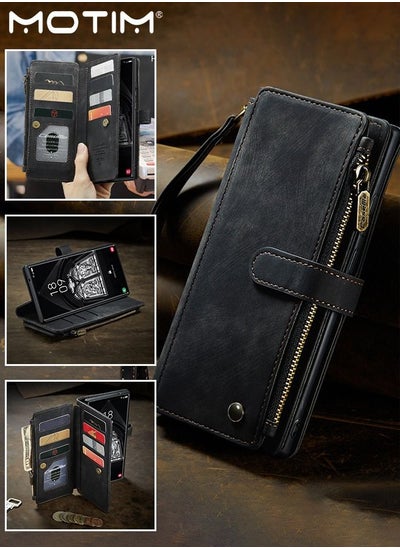 Buy Phone Case Compatible with Samsung S23, Flip Leather S23 Case, Shockproof Protective Kickstand Wallet Galaxy S23 Slim Thin Cover with 8 Card Slots in UAE