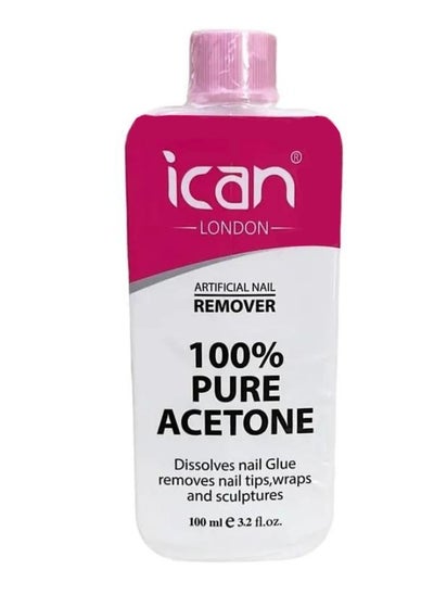 Buy Acetone 100% Pure Nail Polish Remover UV GEL Soak Off 100ml in UAE